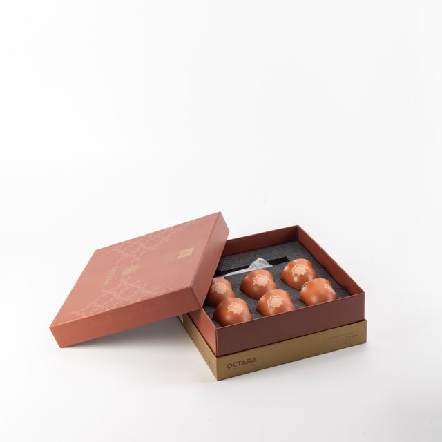 Otantik Octara - Arabic Coffee Cups With Holder - Porcelain - Orange & Silver - Al Kabayel Discount CentreOtantik Octara - Arabic Coffee Cups With Holder - Porcelain - Orange & SilverTea SetsOTANTIKAl Kabayel Discount Centre