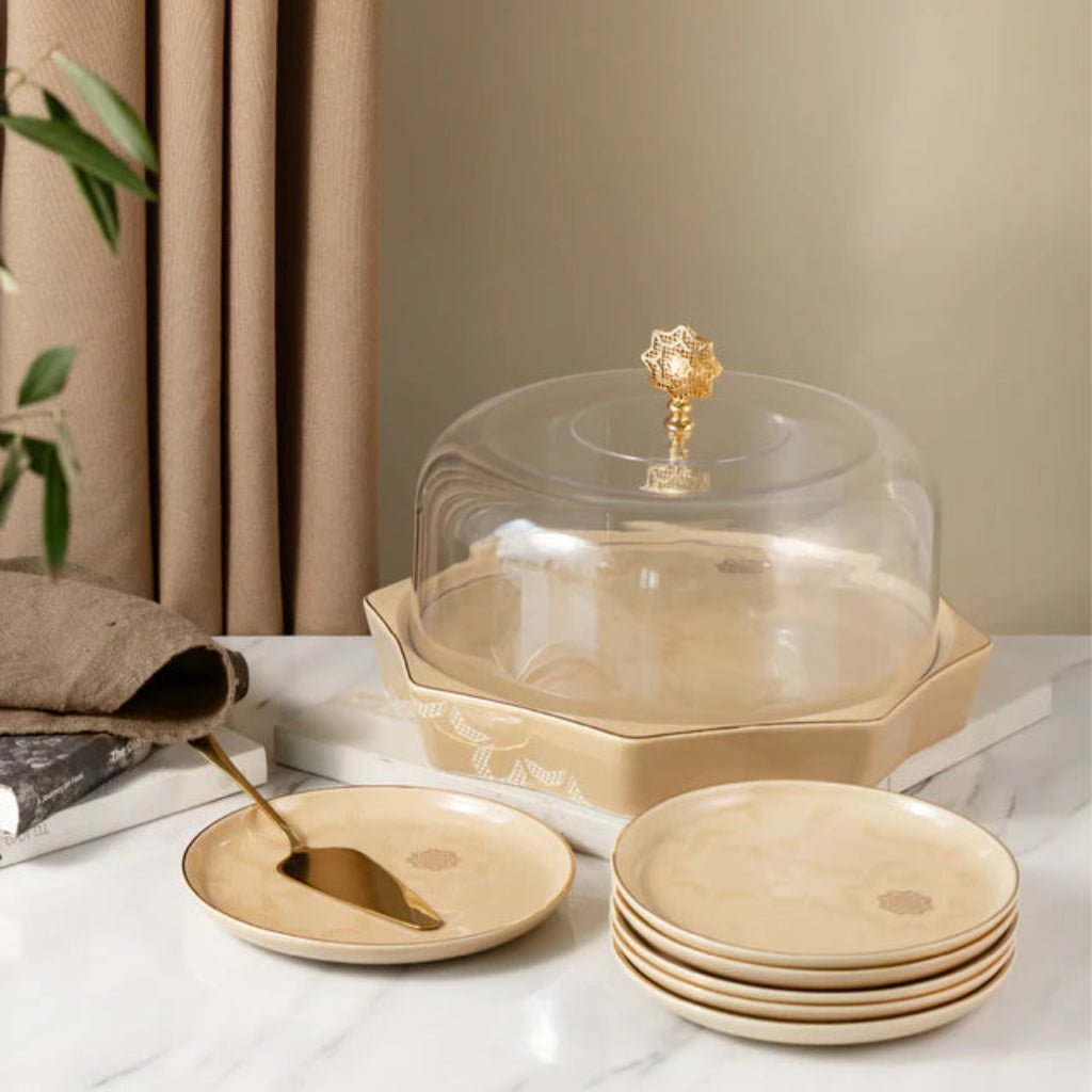 Otantik Octara - Cake Serving Set (9-Pc) - Ivory & Gold - Al Kabayel Discount CentreOtantik Octara - Cake Serving Set (9-Pc) - Ivory & GoldServing TraysOTANTIKAl Kabayel Discount Centre
