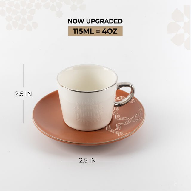 Otantik Octara - Espresso/Turkish Coffee Set (12-Pc) - Orange & Silver -115ml - Al Kabayel Discount CentreOtantik Octara - Espresso/Turkish Coffee Set (12-Pc) - Orange & Silver -115mlTea SetsOTANTIKAl Kabayel Discount Centre