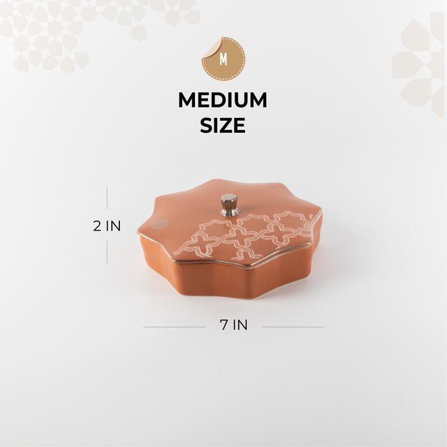 Otantik Octara - Medium Decorative Canister - Porcelain - Orange & Silver - 7"*2" - Al Kabayel Discount CentreOtantik Octara - Medium Decorative Canister - Porcelain - Orange & Silver - 7"*2"Jars & Food SaversOTANTIKAl Kabayel Discount Centre