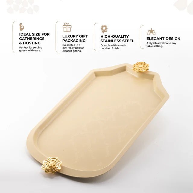 Otantik Octara - Stainless Steel Serving Tray - Ivory & Gold 19"12" - Al Kabayel Discount CentreOtantik Octara - Stainless Steel Serving Tray - Ivory & Gold 19"12"Serving TraysOTANTIKAl Kabayel Discount Centre