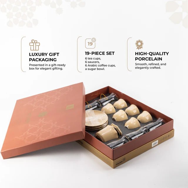 Otantik Octara - Tea Set (19-Pc) - Ivory & Gold - Al Kabayel Discount CentreOtantik Octara - Tea Set (19-Pc) - Ivory & GoldTea SetsOTANTIKAl Kabayel Discount Centre