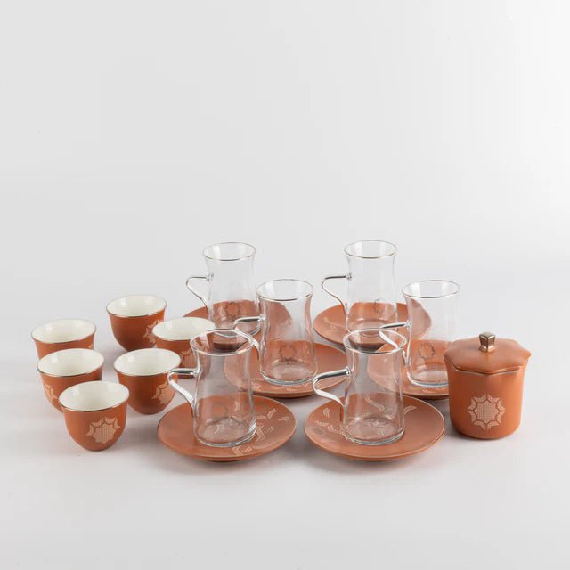 Otantik Octara - Tea Set (19-Pc) - Orange & Silver - Al Kabayel Discount CentreOtantik Octara - Tea Set (19-Pc) - Orange & SilverTea SetsOTANTIKAl Kabayel Discount Centre