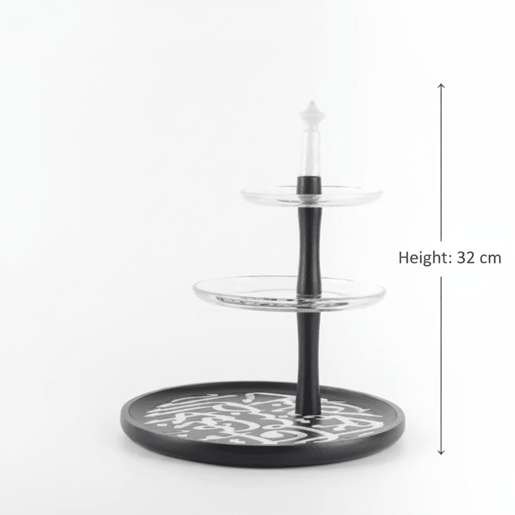 Otantik Sidrah - 3 Tier Cake Stand - Midnight Silver 32cm - Al Kabayel Discount CentreOtantik Sidrah - 3 Tier Cake Stand - Midnight Silver 32cmServing TraysOTANTIKAl Kabayel Discount Centre