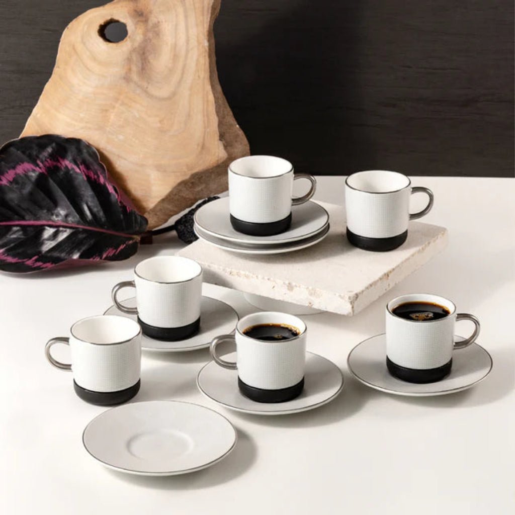 Otantik Sidrah - Espresso/Turkish Coffee Set (12-Pc) - Midnight Silver -115ml - Al Kabayel Discount CentreOtantik Sidrah - Espresso/Turkish Coffee Set (12-Pc) - Midnight Silver -115mlTea SetsOTANTIKAl Kabayel Discount Centre