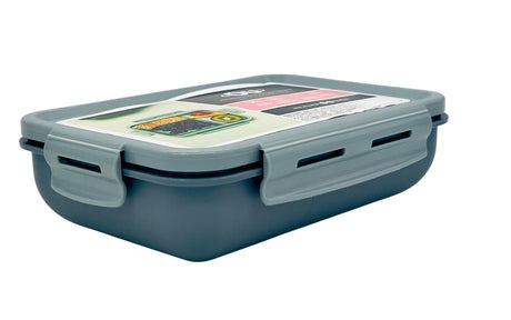 OU Rectangular Lunch Box 19cm*13cm*5cm, Two Compartments, Grey - Al Kabayel Discount CentreOU Rectangular Lunch Box 19cm*13cm*5cm, Two Compartments, GreyFood ContainersOUAl Kabayel Discount Centre