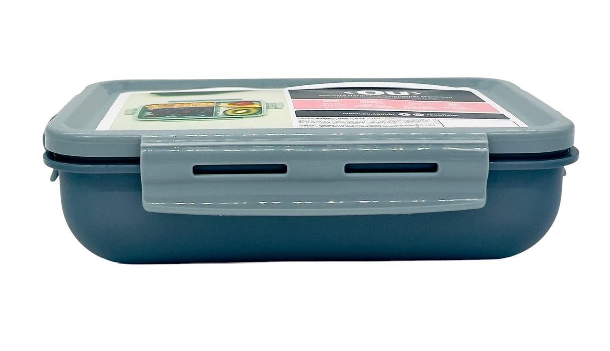 OU Rectangular Lunch Box 19cm*13cm*5cm, Two Compartments, Grey - Al Kabayel Discount CentreOU Rectangular Lunch Box 19cm*13cm*5cm, Two Compartments, GreyFood ContainersOUAl Kabayel Discount Centre