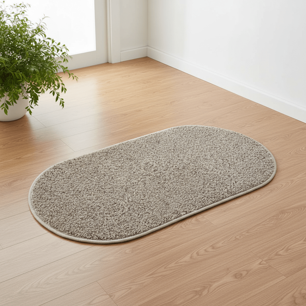 Oval Door Mat 62×38cm | Soft Loop Pile Rug | Non-Slip Entrance Mat for Home, Bathroom & Living Room | Beige Speckled Design | Durable Serged Edges - Al Kabayel Discount CentreOval Door Mat 62×38cm | Soft Loop Pile Rug | Non-Slip Entrance Mat for Home, Bathroom & Living Room | Beige Speckled Design | Durable Serged EdgesDoormatsAKDCAl Kabayel Discount Centre