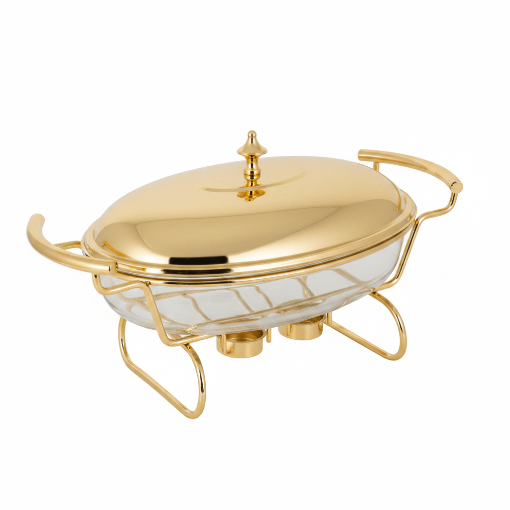 Oval Glass Food Warmer with Luxury Gold Stand and Clear Lid – High - End Dining Display (30×21 cm) - Al Kabayel Discount CentreOval Glass Food Warmer with Luxury Gold Stand and Clear Lid – High - End Dining Display (30×21 cm)WarmersAKDCAl Kabayel Discount Centre
