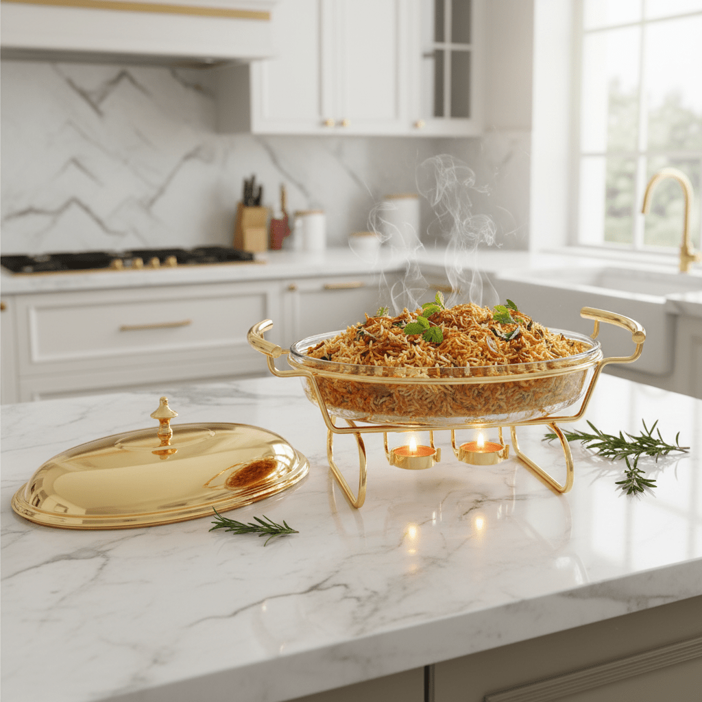 Oval Glass Food Warmer with Luxury Gold Stand and Clear Lid – High - End Dining Display (30×21 cm) - Al Kabayel Discount CentreOval Glass Food Warmer with Luxury Gold Stand and Clear Lid – High - End Dining Display (30×21 cm)WarmersAKDCAl Kabayel Discount Centre