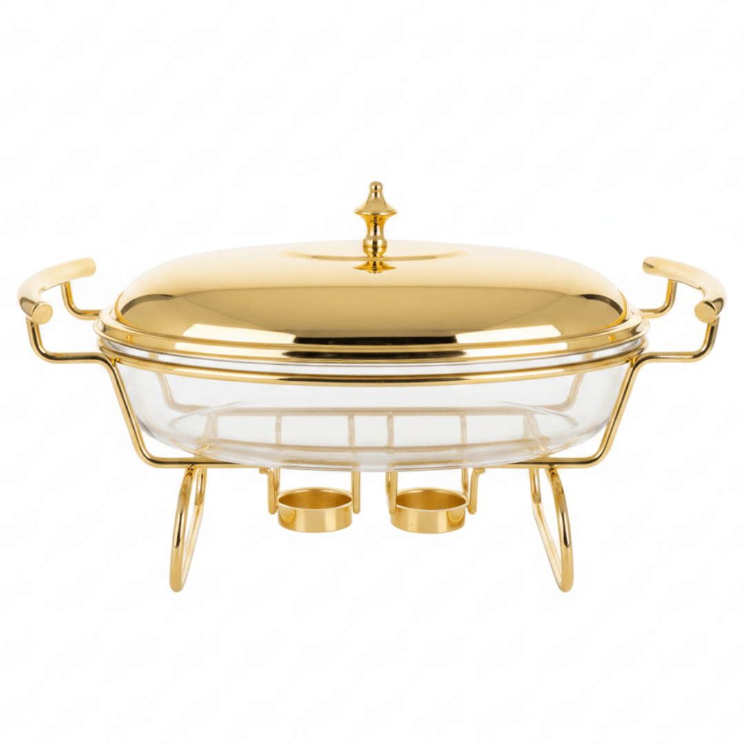 Oval Glass Food Warmer with Luxury Gold Stand and Clear Lid – High - End Dining Display (30×21 cm) - Al Kabayel Discount CentreOval Glass Food Warmer with Luxury Gold Stand and Clear Lid – High - End Dining Display (30×21 cm)WarmersAKDCAl Kabayel Discount Centre