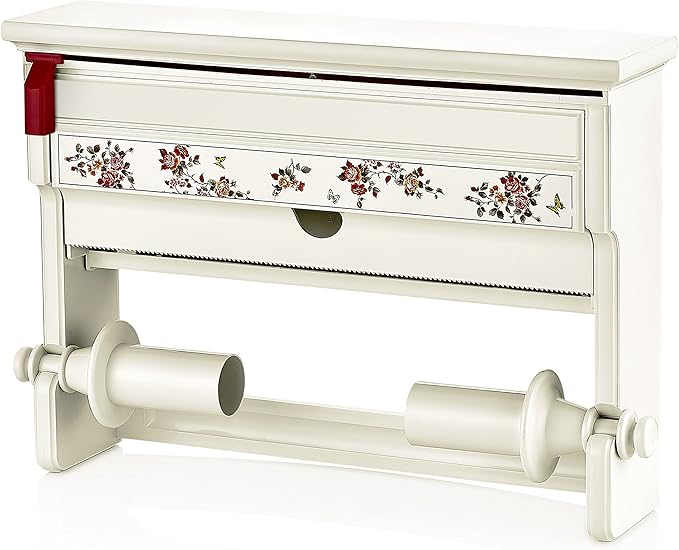 Ozmet 2 in 1 Kitchen Paper Dispenser & Holder, Kitchen Roll Holder Wall Mounted Holder for Film, Foil and Kitchen Roll, Easy - Install Kitchen Roll Dispenser with Cutter (White) - Al Kabayel Discount CentreOzmet 2 in 1 Kitchen Paper Dispenser & Holder, Kitchen Roll Holder Wall Mounted Holder for Film, Foil and Kitchen Roll, Easy - Install Kitchen Roll Dispenser with Cutter (White)Organizers & AccessoriesAKDCAl Kabayel Discount Centre