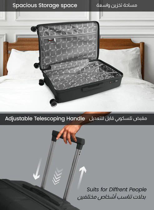 Para John Traicut 24 - Inch Lightweight Polypropylene Hard Case Travel Luggage – Black Business Edition - Al Kabayel Discount CentrePara John Traicut 24 - Inch Lightweight Polypropylene Hard Case Travel Luggage – Black Business EditionCabin LuggagePARA JOHNAl Kabayel Discount Centre