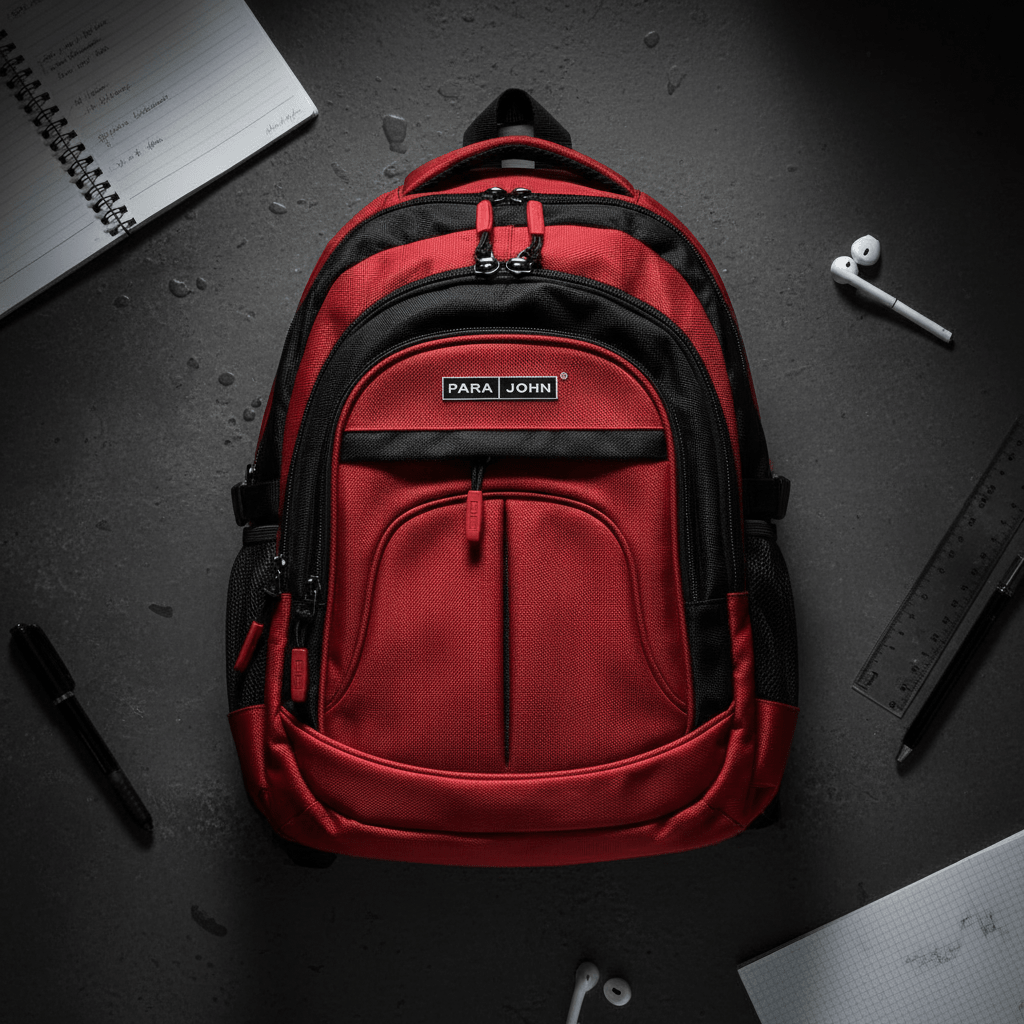 Parajohn Classic Red & Black Polyester School Backpack 20 Inch โ Durable Student Backpack for Daily Carry - Al Kabayel Discount CentreParajohn Classic Red & Black Polyester School Backpack 20 Inch โ Durable Student Backpack for Daily CarrySchool BagsPARAJOHNAl Kabayel Discount Centre
