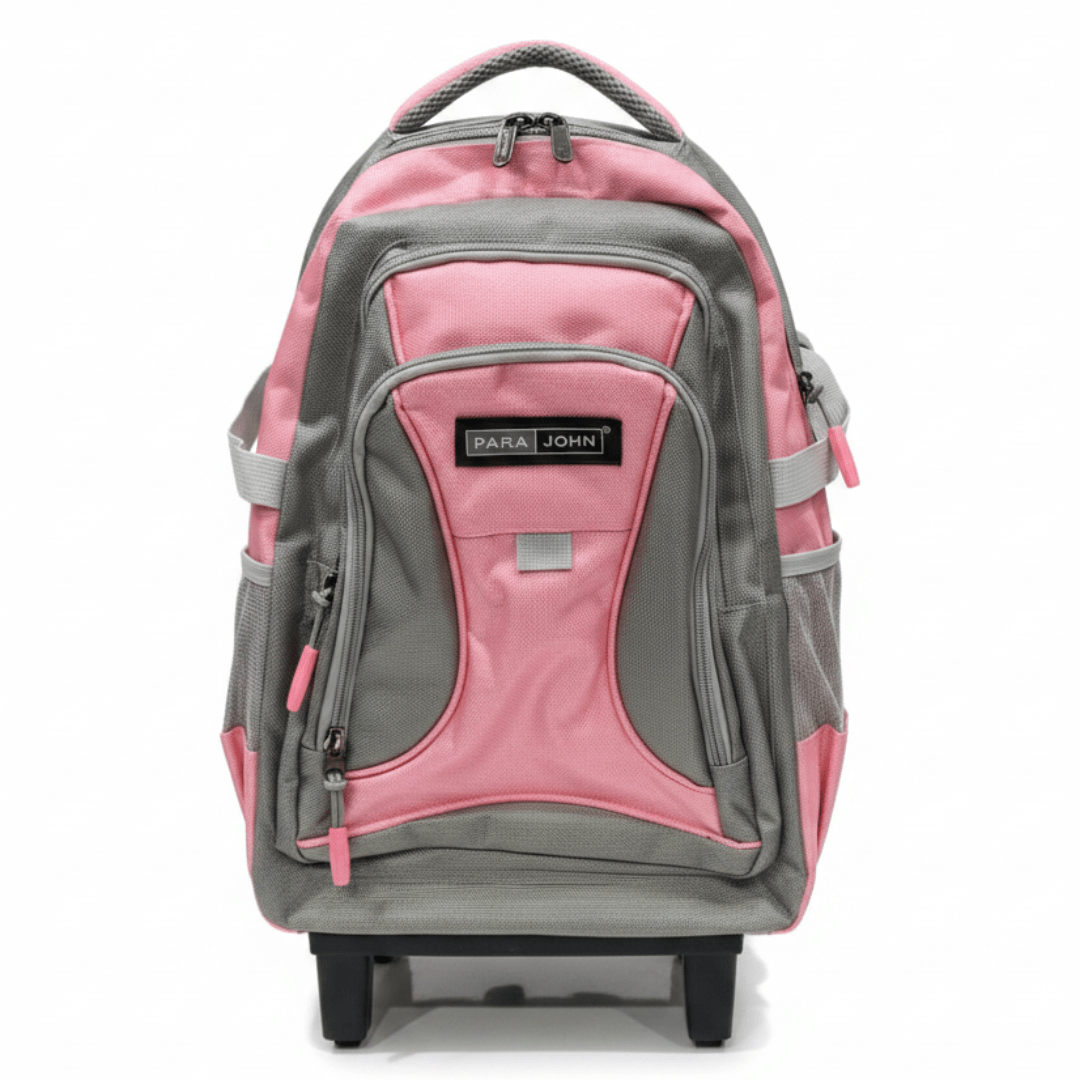 Parajohn Cute Grey & Pink Polyester Trolley Backpack 18 Inch – Stylish Wheeled School Bag for Kids with Comfortable Handle - Al Kabayel Discount CentreParajohn Cute Grey & Pink Polyester Trolley Backpack 18 Inch – Stylish Wheeled School Bag for Kids with Comfortable HandleSchool BagsPARAJOHNAl Kabayel Discount Centre