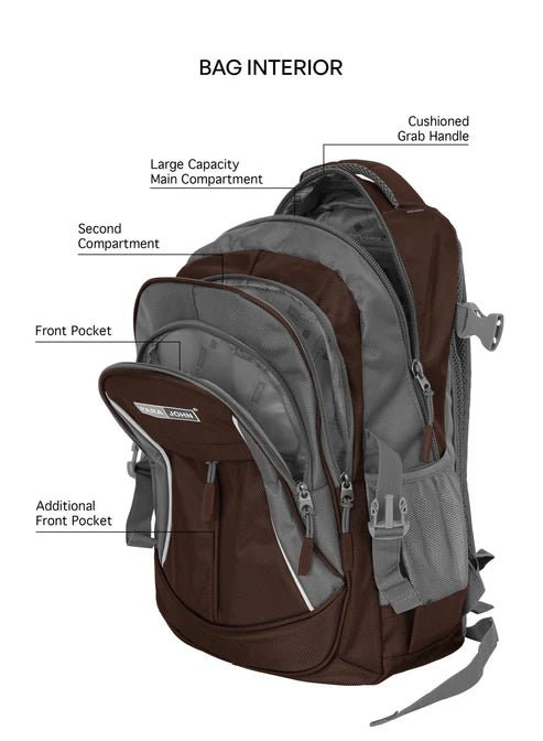 Parajohn Minimal Grey & Brown Polyester School Backpack 18 Inch – Simple Lightweight School Bag for Everyday Use - Al Kabayel Discount CentreParajohn Minimal Grey & Brown Polyester School Backpack 18 Inch – Simple Lightweight School Bag for Everyday UseSchool BagsPARAJOHNAl Kabayel Discount Centre
