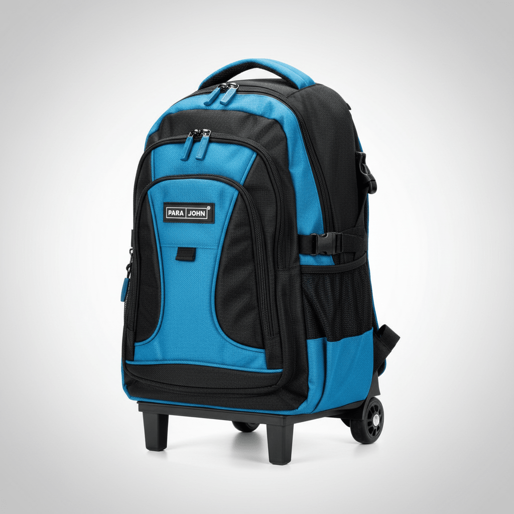 Parajohn Travel Ready Black & Blue Polyester Trolley Backpack 18 Inch – Rolling Backpack with Smooth Wheels & Large Storage - Al Kabayel Discount CentreParajohn Travel Ready Black & Blue Polyester Trolley Backpack 18 Inch – Rolling Backpack with Smooth Wheels & Large StorageSchool BagsPARAJOHNAl Kabayel Discount Centre