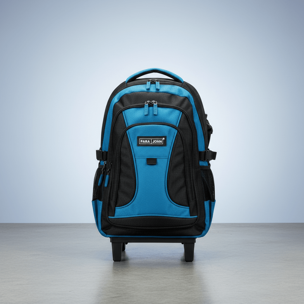 Parajohn Travel Ready Black & Blue Polyester Trolley Backpack 18 Inch – Rolling Backpack with Smooth Wheels & Large Storage - Al Kabayel Discount CentreParajohn Travel Ready Black & Blue Polyester Trolley Backpack 18 Inch – Rolling Backpack with Smooth Wheels & Large StorageSchool BagsPARAJOHNAl Kabayel Discount Centre