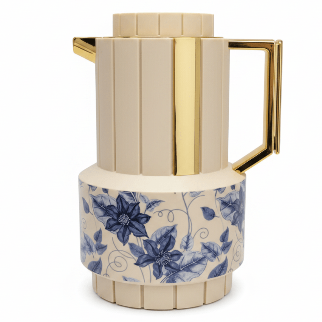 Parati 1L Vacuum Flask – Beige | Gold & Blue Floral - Al Kabayel Discount CentreParati 1L Vacuum Flask – Beige | Gold & Blue FloralThermosPARATIAl Kabayel Discount Centre