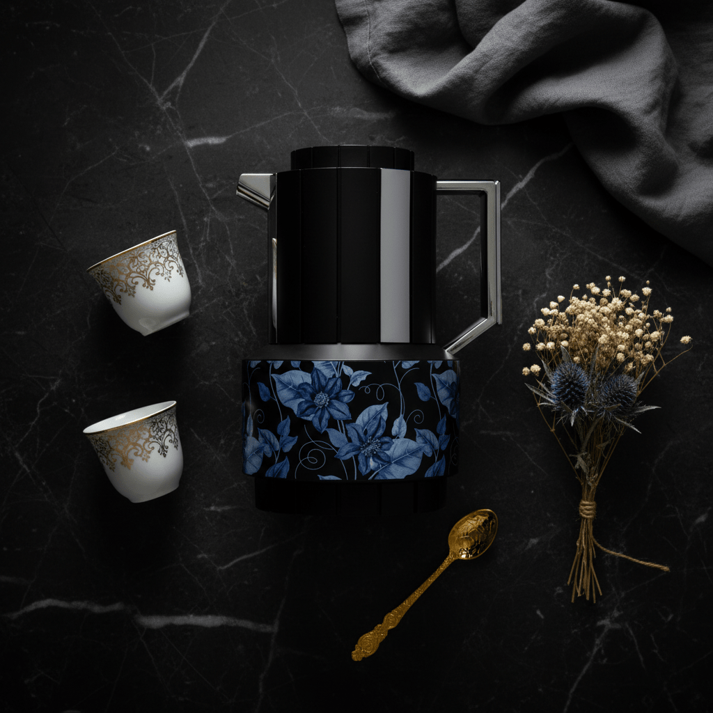 Parati 1L Vacuum Flask – Black | Silver & Blue Floral - Al Kabayel Discount CentreParati 1L Vacuum Flask – Black | Silver & Blue FloralThermosPARATIAl Kabayel Discount Centre