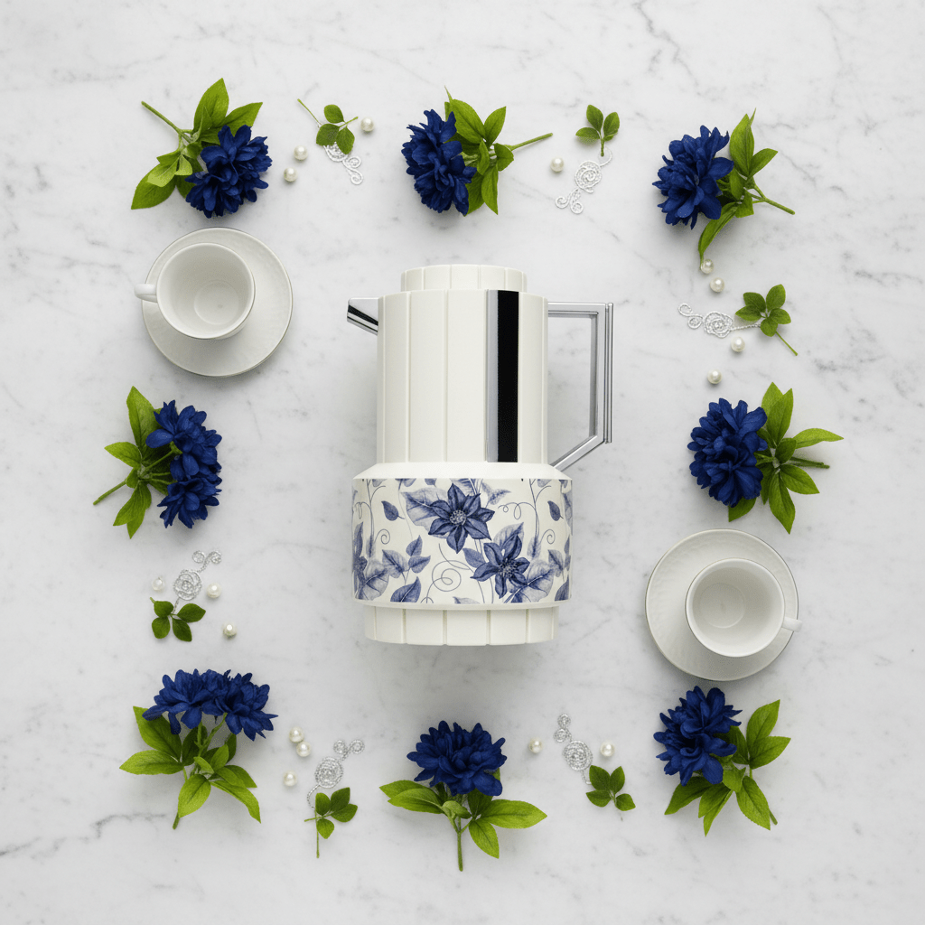 Parati 1L Vacuum Flask – Off White | Silver & Blue Floral - Al Kabayel Discount CentreParati 1L Vacuum Flask – Off White | Silver & Blue FloralThermosPARATIAl Kabayel Discount Centre