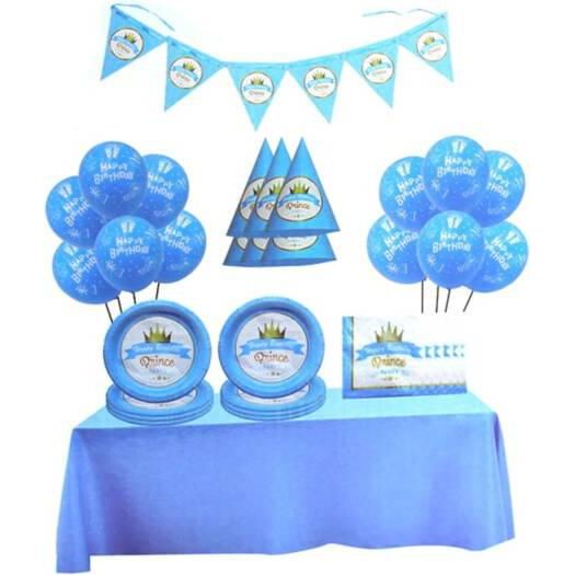 Party Fun 46pcs Prince Happy Birthday Party Box Set, Includes 12pcs Ballon 12", 1pc Banner, 6pcs Paper Plate 7", 6pcs Paper Hat 6", 1pc Table Cloth, 20pcs Paper Napkin, Blue - Al Kabayel Discount CentreParty Fun 46pcs Prince Happy Birthday Party Box Set, Includes 12pcs Ballon 12", 1pc Banner, 6pcs Paper Plate 7", 6pcs Paper Hat 6", 1pc Table Cloth, 20pcs Paper Napkin, BlueParty SuppliesPARTY FUNAl Kabayel Discount Centre