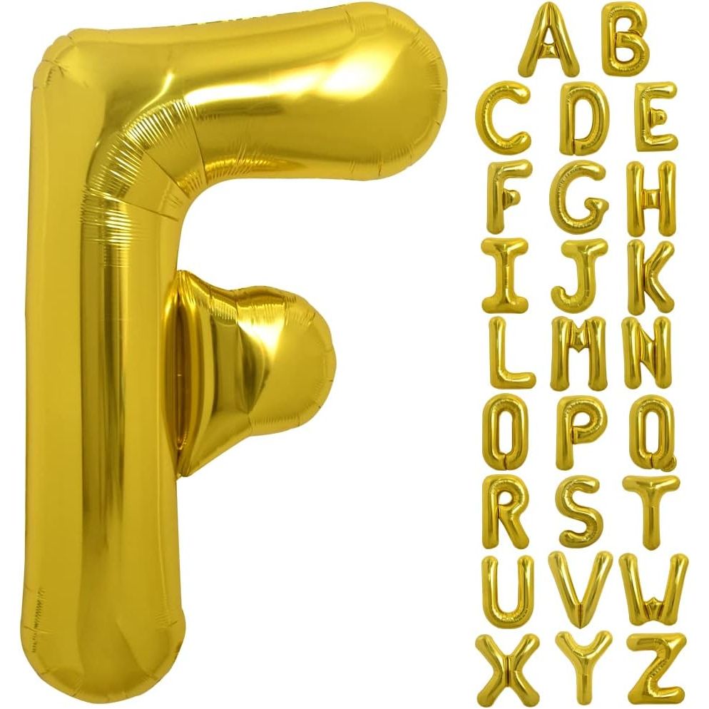 PARTY POINT Gold Foil Balloon Letter "F" 80cm – Large Balloon for Party Decoration - Al Kabayel Discount CentrePARTY POINT Gold Foil Balloon Letter "F" 80cm – Large Balloon for Party DecorationParty SuppliesPARTY POINTAl Kabayel Discount Centre