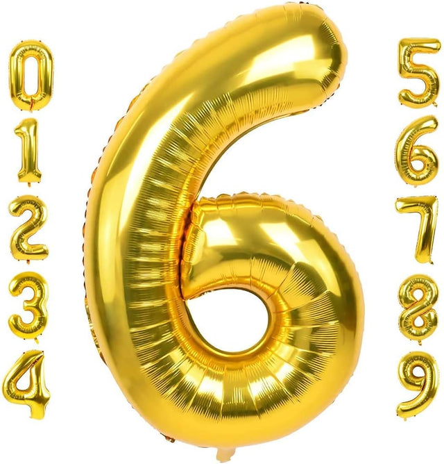 Party Point Number - 6 Foil Balloon 32", Fills with Air or Helium, Gold - Al Kabayel Discount CentreParty Point Number - 6 Foil Balloon 32", Fills with Air or Helium, GoldParty SuppliesPARTY POINTAl Kabayel Discount Centre