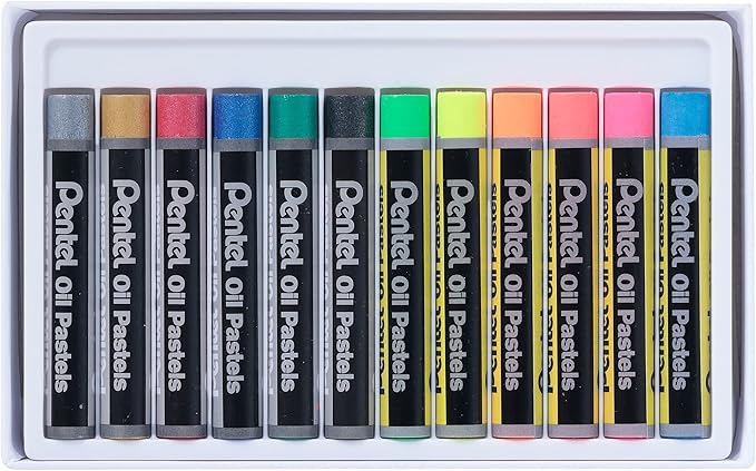 PENTEL Fluorescent and Metallic Oil Pastels Set of 12 Assorted Colours - Al Kabayel Discount CentrePENTEL Fluorescent and Metallic Oil Pastels Set of 12 Assorted ColoursPaintsPENTELAl Kabayel Discount Centre