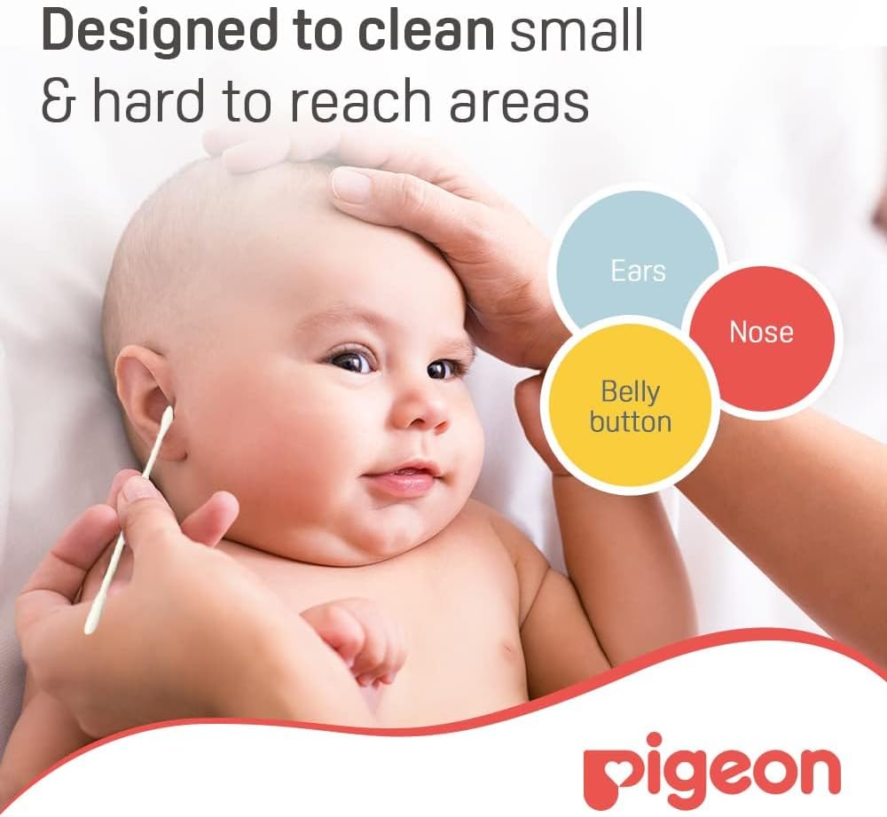 Pigeon Cotton Swabs, Flexible And Soft Paper Stem, 100% Soft Cotton Tips, Thin & Hinged, 200 Pieces, White - Al Kabayel Discount CentrePigeon Cotton Swabs, Flexible And Soft Paper Stem, 100% Soft Cotton Tips, Thin & Hinged, 200 Pieces, WhiteBaby ProductsPIGEONAl Kabayel Discount Centre