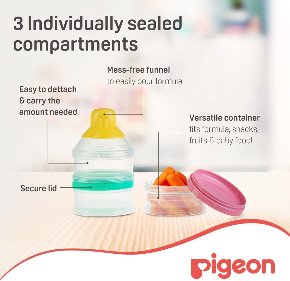 Pigeon Milk Powder Container, 3 Compartments, Lightweight, Bpa Free - Al Kabayel Discount CentrePigeon Milk Powder Container, 3 Compartments, Lightweight, Bpa FreeBaby ProductsPIGEONAl Kabayel Discount Centre