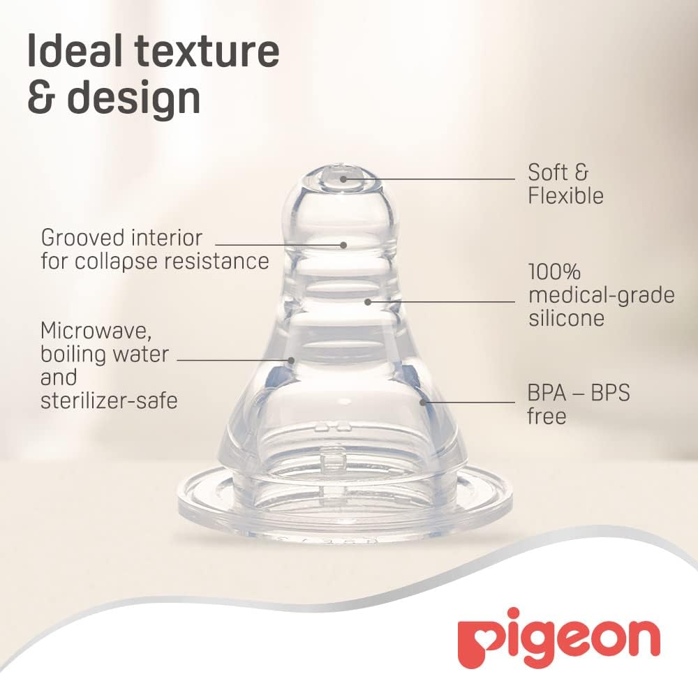 Pigeon Peristaltic Silicone Nipple, 2 Pieces,Size M - Al Kabayel Discount CentrePigeon Peristaltic Silicone Nipple, 2 Pieces,Size MBaby ProductsPIGEONAl Kabayel Discount Centre
