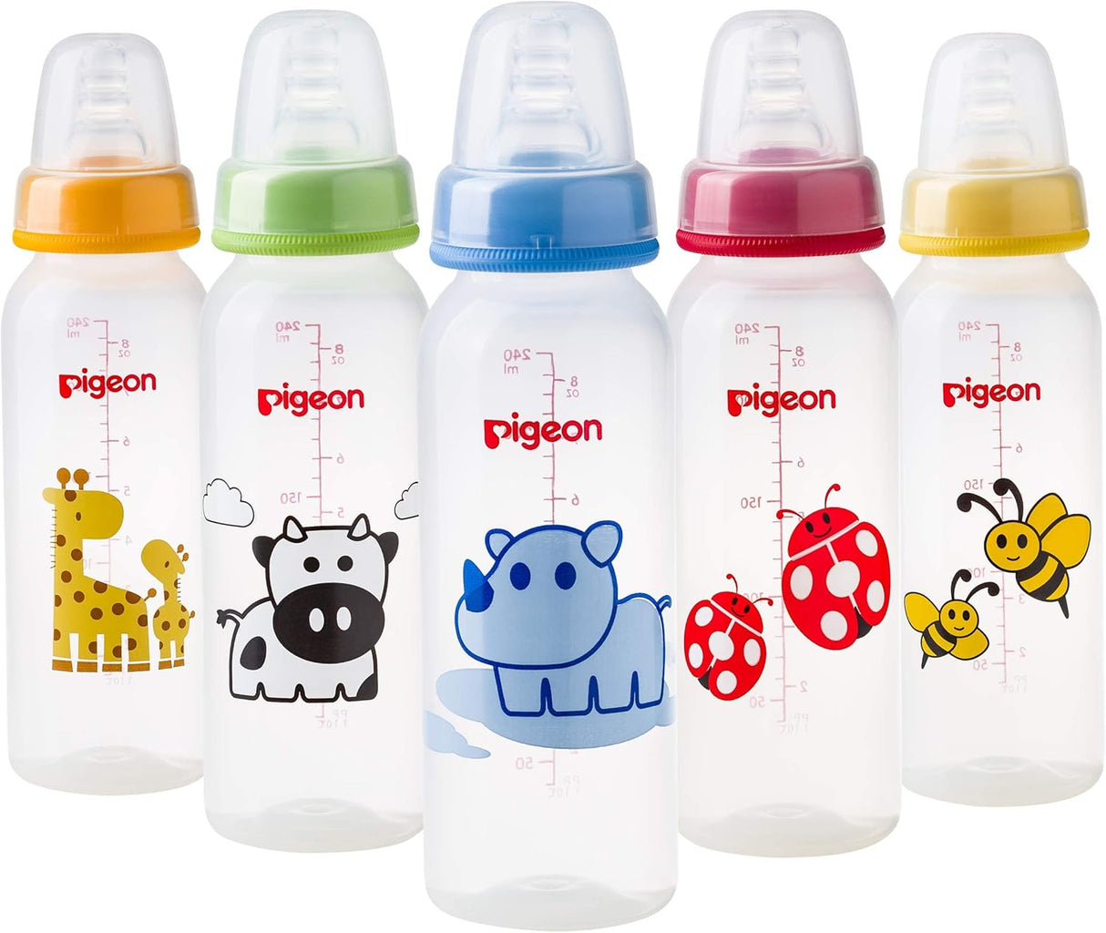 Pigeon Slim Neck Animal Decorated Plastic Feeding Bottle, Ultra Soft Silicone Nipple, Anti Colic, Bpa & Bps Free, 240Ml, Multicolor - Al Kabayel Discount CentrePigeon Slim Neck Animal Decorated Plastic Feeding Bottle, Ultra Soft Silicone Nipple, Anti Colic, Bpa & Bps Free, 240Ml, MulticolorBaby ProductsPIGEONAl Kabayel Discount Centre