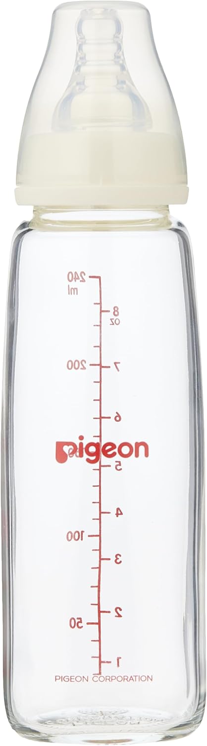 Pigeon Slim Neck Glass Feeding Bottle, Clear Cap, Ultra - Soft Silicone, Anti - Colic, Bpa & Bps Free, 200Ml, White - Al Kabayel Discount CentrePigeon Slim Neck Glass Feeding Bottle, Clear Cap, Ultra - Soft Silicone, Anti - Colic, Bpa & Bps Free, 200Ml, WhiteBaby ProductsPIGEONAl Kabayel Discount Centre