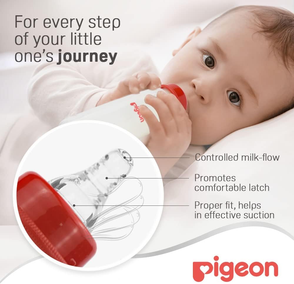 Pigeon Slim Neck Plastic Feeding Bottle, White Cap, Ultra Soft Silicone Nipple, Anti Colic, Bpa & Bps Free, 240ml, Multi Color - Al Kabayel Discount CentrePigeon Slim Neck Plastic Feeding Bottle, White Cap, Ultra Soft Silicone Nipple, Anti Colic, Bpa & Bps Free, 240ml, Multi ColorBaby ProductsPIGEONAl Kabayel Discount Centre