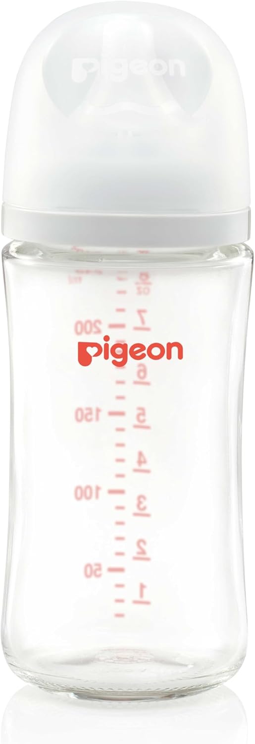 Pigeon Softouch Wide Neck Feeding Glass Nursing Bottle, Medium Nipple Size, BPA Free, 3 + Months, 240ml - Al Kabayel Discount CentrePigeon Softouch Wide Neck Feeding Glass Nursing Bottle, Medium Nipple Size, BPA Free, 3 + Months, 240mlBaby ProductsPIGEONAl Kabayel Discount Centre