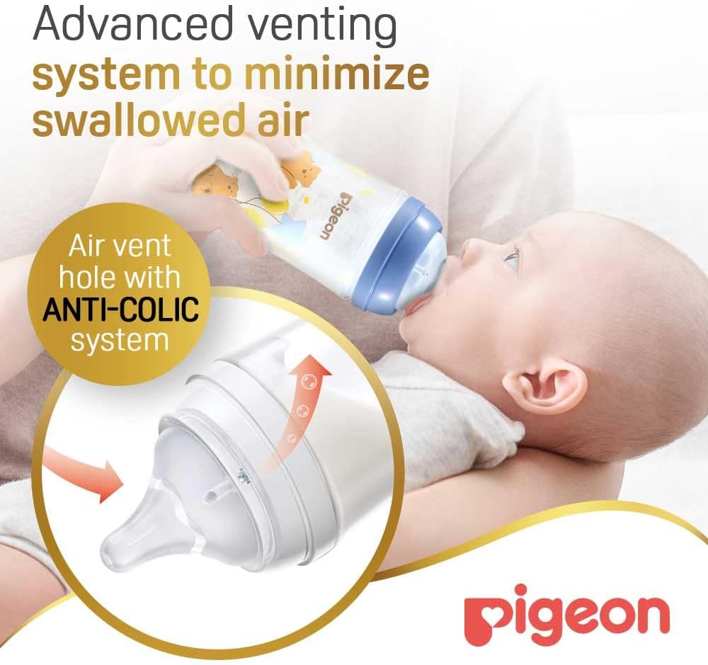 Pigeon Softouch Wide Neck Peristaltic PLUS Decorated Feeding Nursing Bottle, Medium Nipple Size, BPA Free, 3 + Months, 240ml, Multi - Color - Al Kabayel Discount CentrePigeon Softouch Wide Neck Peristaltic PLUS Decorated Feeding Nursing Bottle, Medium Nipple Size, BPA Free, 3 + Months, 240ml, Multi - ColorBaby ProductsPIGEONAl Kabayel Discount Centre