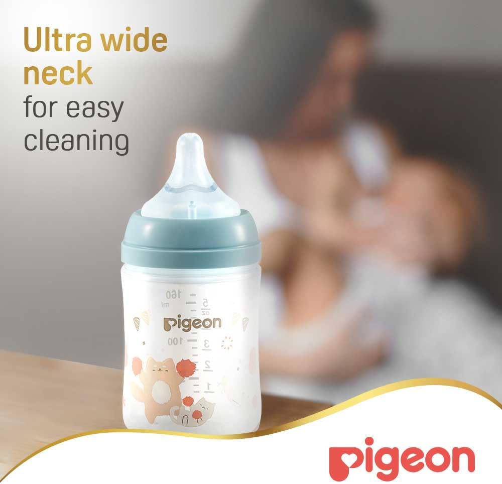 Pigeon Softouch Wide Neck Peristaltic PLUS Decorated Feeding Nursing Bottle, SS Nipple Size, BPA Free, 0 + Months, 160ml - Assorted Color - Al Kabayel Discount CentrePigeon Softouch Wide Neck Peristaltic PLUS Decorated Feeding Nursing Bottle, SS Nipple Size, BPA Free, 0 + Months, 160ml - Assorted ColorBaby ProductsPIGEONAl Kabayel Discount Centre