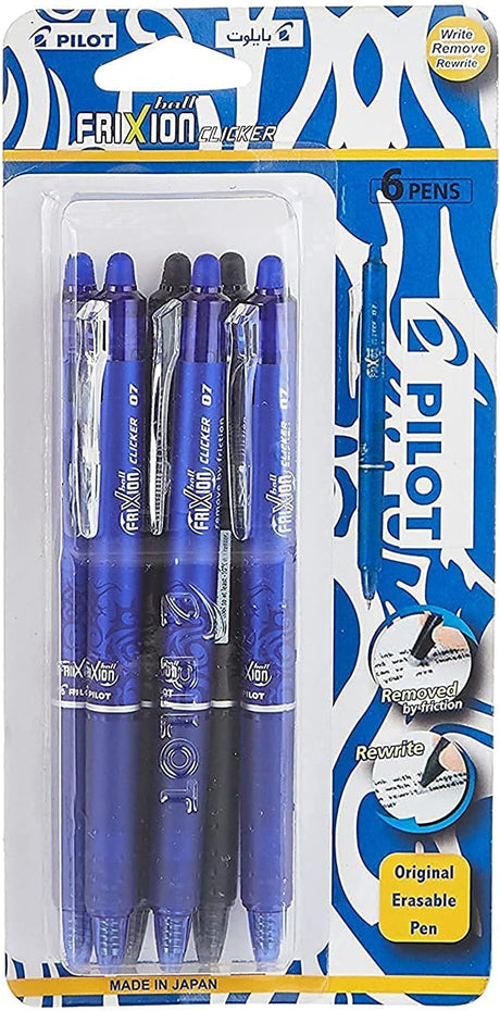 Pilot Frixion Clicker Rollerball Pen 6 - Pieces Size 0.7MM Blue - Al Kabayel Discount CentrePilot Frixion Clicker Rollerball Pen 6 - Pieces Size 0.7MM BluePens, Pencils & MarkersPILOTAl Kabayel Discount Centre