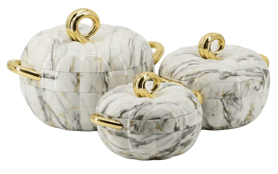 Pilsco 3 - Piece Insulated Thermal Hot Pot Set (3L, 2L & 1L) – White with Gold Finish - Al Kabayel Discount CentrePilsco 3 - Piece Insulated Thermal Hot Pot Set (3L, 2L & 1L) – White with Gold FinishCasserolesPILSCOAl Kabayel Discount Centre