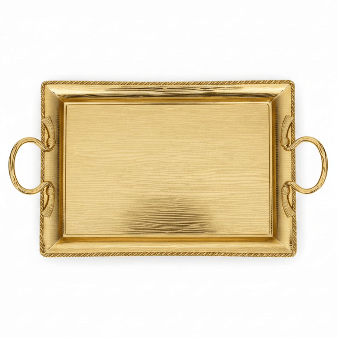 Pilsco Luxury Gold Stainless Steel Serving Tray with Elegant Handles – 50×35cm - Al Kabayel Discount CentrePilsco Luxury Gold Stainless Steel Serving Tray with Elegant Handles – 50×35cmServing TraysPILSCOAl Kabayel Discount Centre