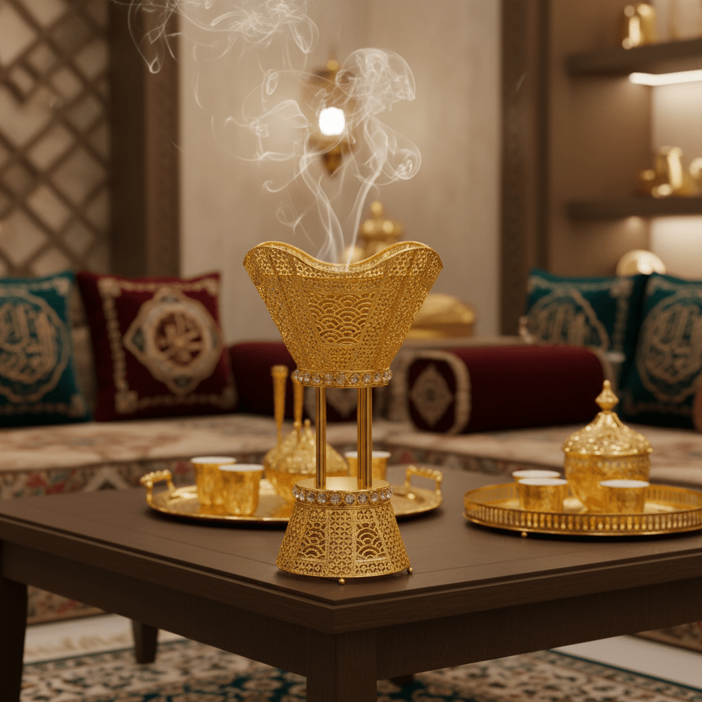 Pilsco Premium Gold Metal Incense Burner with Diamond Pattern 47×30 cm Decorative Fragrance Burner - Al Kabayel Discount CentrePilsco Premium Gold Metal Incense Burner with Diamond Pattern 47×30 cm Decorative Fragrance BurnerIncense BurnerPILSCOAl Kabayel Discount Centre