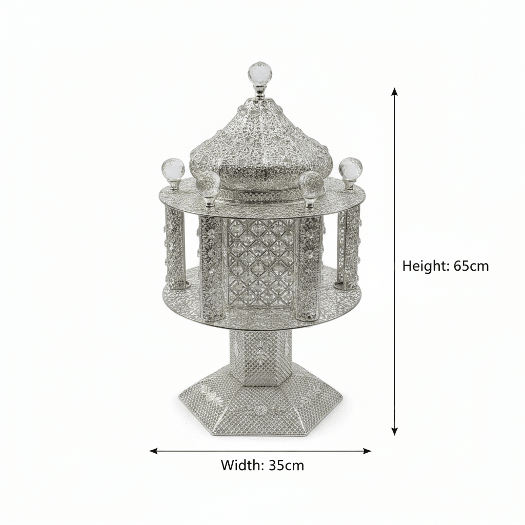 Pilsco Silver Incense Burner Ornate Filigree Mabkhara - 65 × 35 cm - Al Kabayel Discount CentrePilsco Silver Incense Burner Ornate Filigree Mabkhara - 65 × 35 cmIncense BurnerPILSCOAl Kabayel Discount Centre