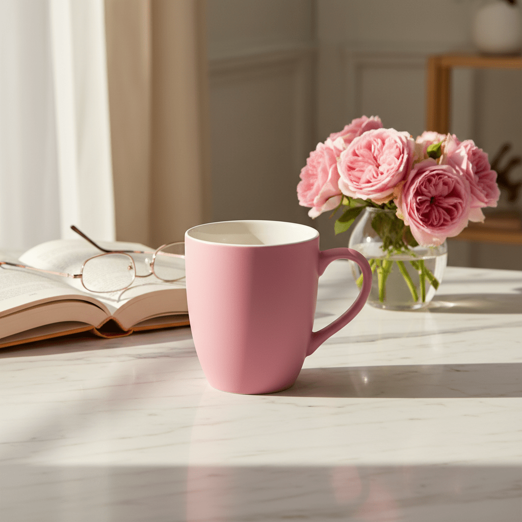 Pink Ceramic Mug 400ml – Matte Finish | Premium Coffee & Tea Cup | Cream Interior | Gift - Ready - Al Kabayel Discount CentrePink Ceramic Mug 400ml – Matte Finish | Premium Coffee & Tea Cup | Cream Interior | Gift - ReadyMugsAKDCAl Kabayel Discount Centre