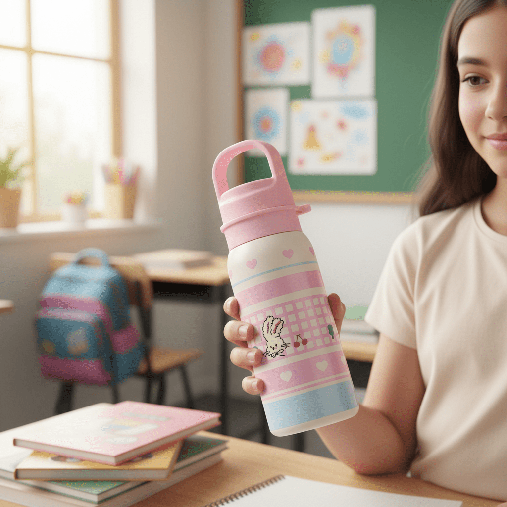 Pink & Cream Elegant Metal Water Bottle with Premium Designer Finish – 500 ml - Al Kabayel Discount CentrePink & Cream Elegant Metal Water Bottle with Premium Designer Finish – 500 mlWater BottlesAKDCAl Kabayel Discount Centre