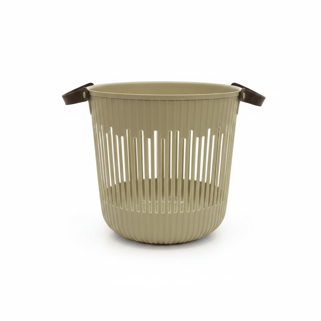 Plastic Laundry Basket with Handle - 30×35 cm - Light Brown / Olive Green / Beige - Al Kabayel Discount CentrePlastic Laundry Basket with Handle - 30×35 cm - Light Brown / Olive Green / BeigeOrganizers & AccessoriesAKDCAl Kabayel Discount Centre
