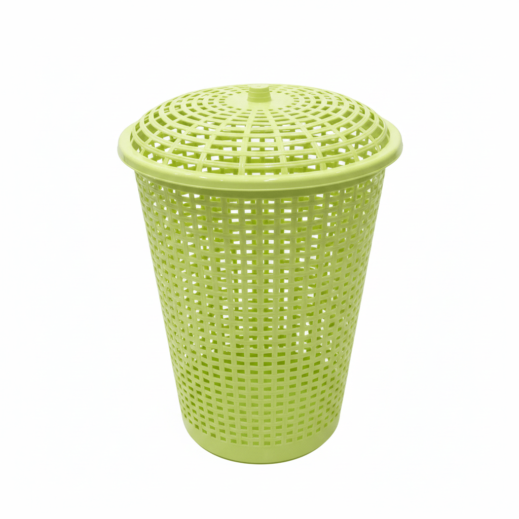 Plastic Laundry Basket with Lid - 60×45 cm - Light Blue / Pink / Light Green - Al Kabayel Discount CentrePlastic Laundry Basket with Lid - 60×45 cm - Light Blue / Pink / Light GreenOrganizers & AccessoriesAKDCAl Kabayel Discount Centre