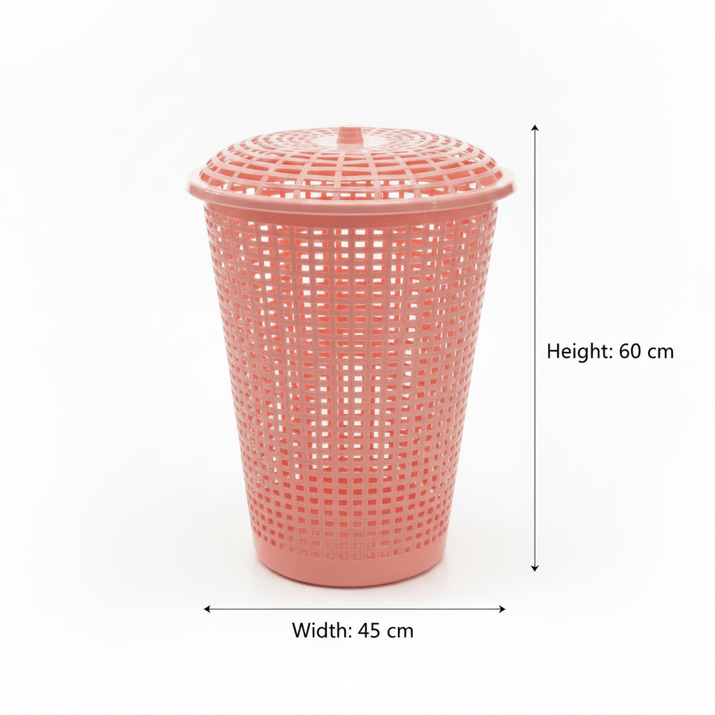 Plastic Laundry Basket with Lid - 60×45 cm - Light Blue / Pink / Light Green - Al Kabayel Discount CentrePlastic Laundry Basket with Lid - 60×45 cm - Light Blue / Pink / Light GreenOrganizers & AccessoriesAKDCAl Kabayel Discount Centre