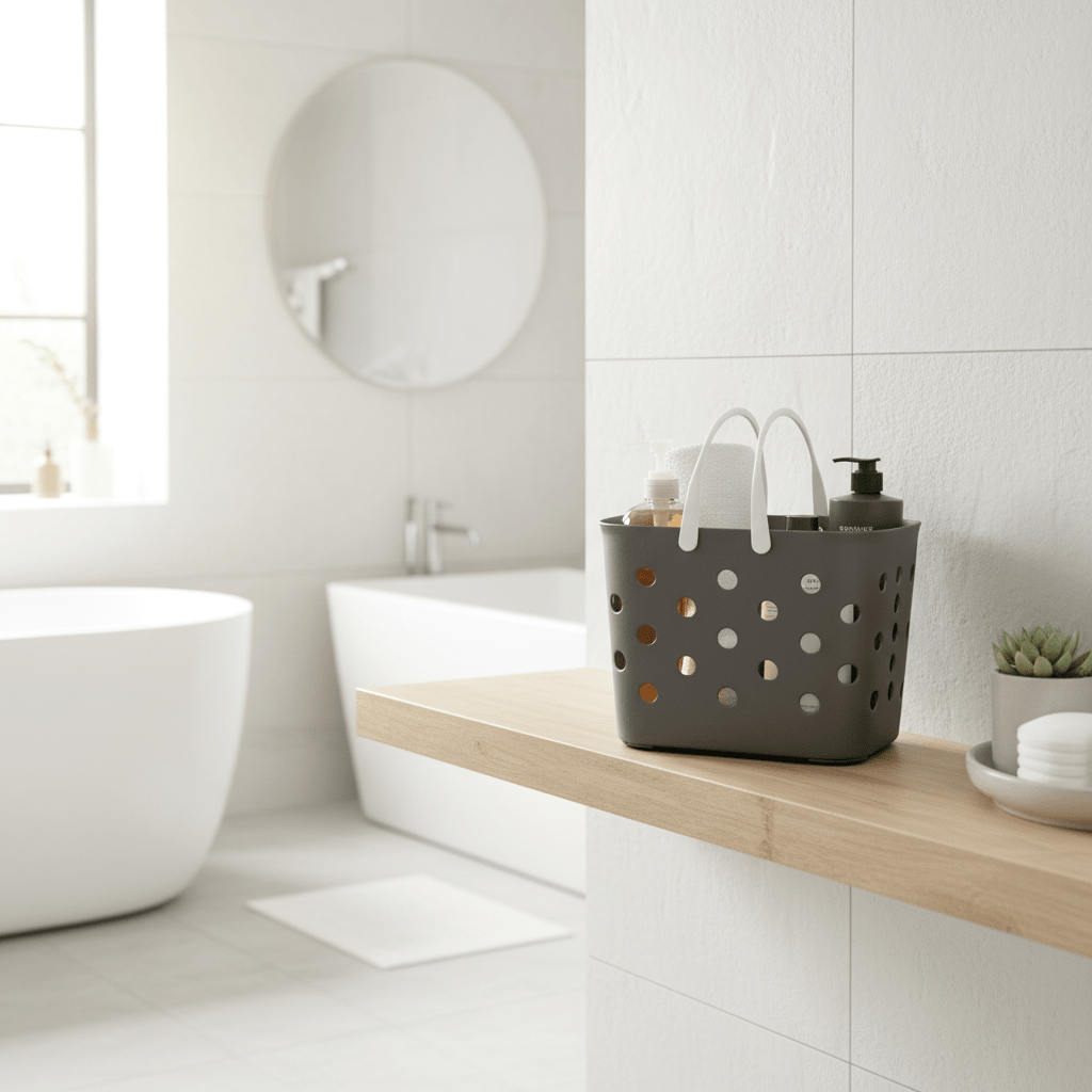 Polak Multipurpose Perforated Plastic Basket with Handle - 30×18 cm - Grey / White - Al Kabayel Discount CentrePolak Multipurpose Perforated Plastic Basket with Handle - 30×18 cm - Grey / WhiteOrganizers & AccessoriesPOLAKAl Kabayel Discount Centre
