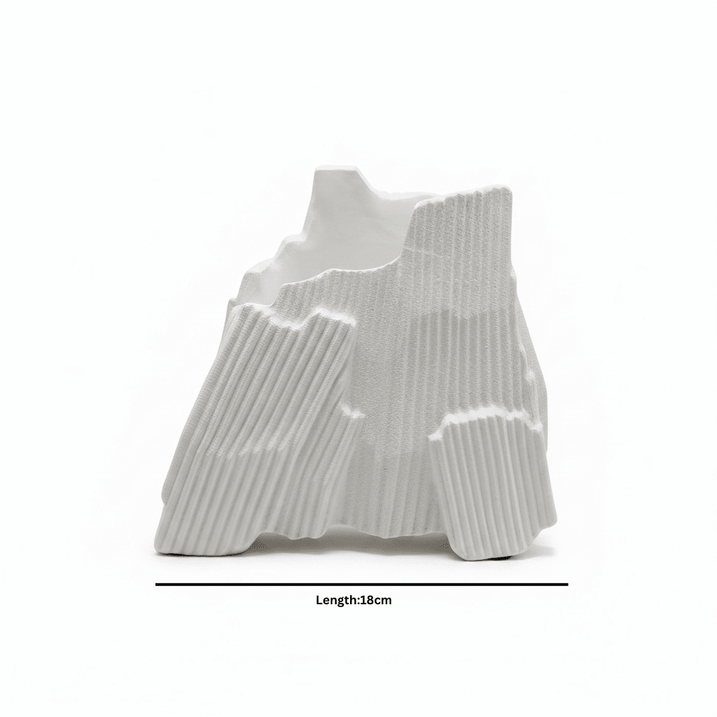 Polyresin Decorative Rock Sculpture Vase - 18cm - White / Black / Orange - Al Kabayel Discount CentrePolyresin Decorative Rock Sculpture Vase - 18cm - White / Black / OrangeFlower VaseAKDCAl Kabayel Discount Centre